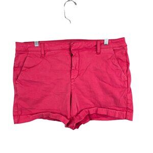 Womens Lila Ryan Pink Chino Shorts Mid Rise 4" Inseam Cotton Blend Stretch 14